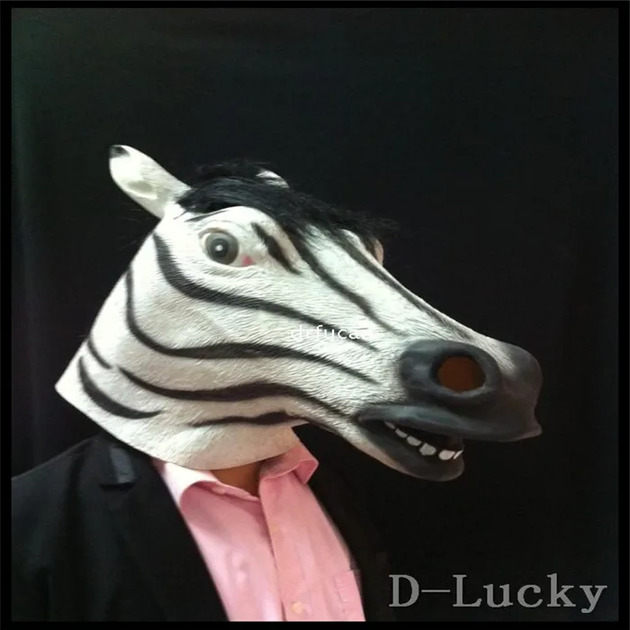 Бесплатная доставка Высококачественная латексная маска зебры разных цветов