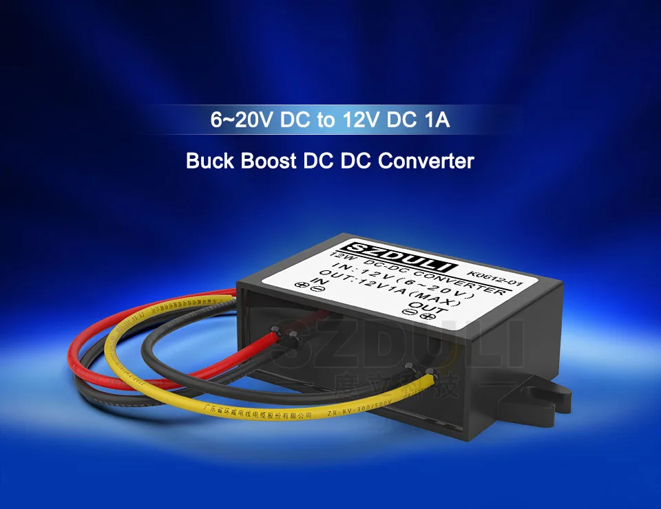 12 V-12 V 1A регулятор 6-20 V-12 V 12W Автомобильное DC-DC трансформатор постоянного тока Преобразователь мощности водонепроницаемый CE по ограничению на использование опасных материалов в производстве