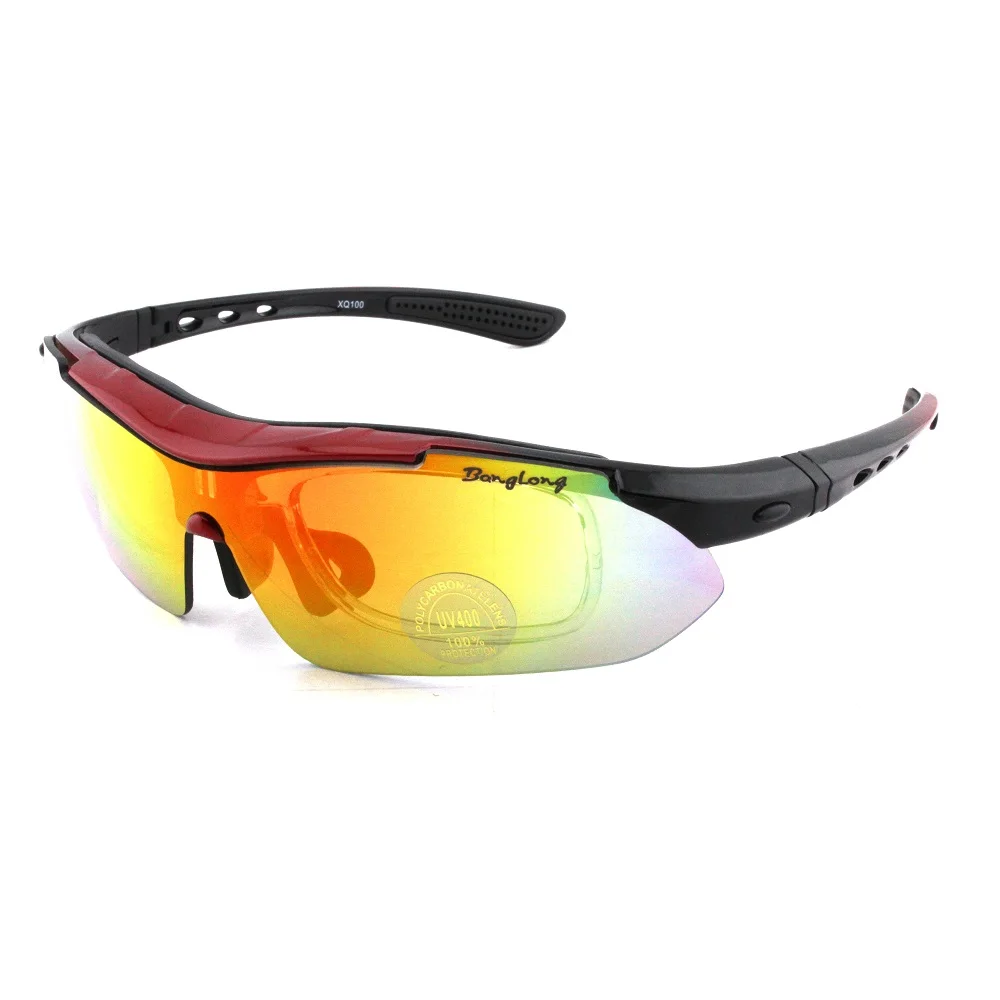 BANGLONG Oculos Ciclismo велосипедные тактические очки мужские женские Gafas Ciclismo велосипедные спортивные велосипедные очки - Цвет: XQ100 RED