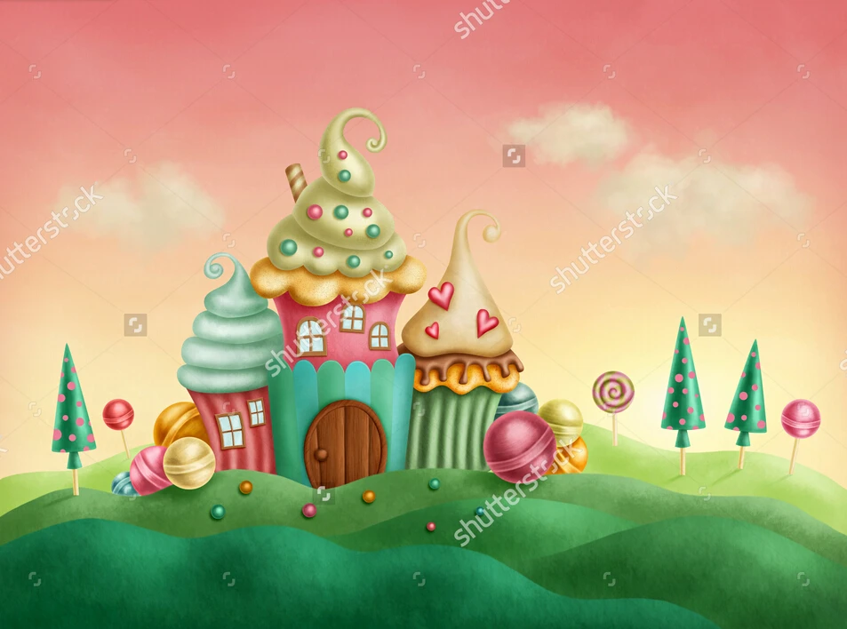 Обои на заказ для новорожденных дом из фэнтези торта 3D обои детской комнаты