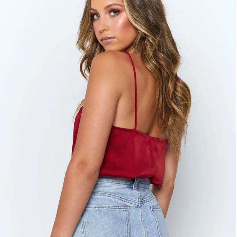 AYPOQ Women Chiffon Adjustable Spaghetti Straps Tanks Top Summer Casual Club Party Multicolour Camis Suspender Bottoming Shirt | Женская