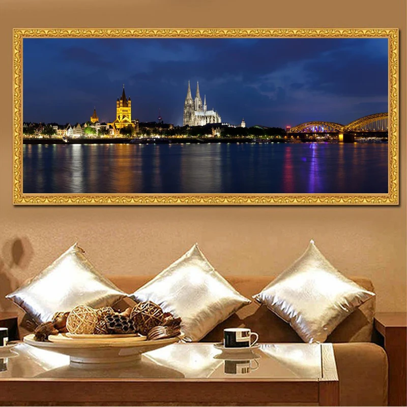 

Large 5D DIY Diamond Painting Cross Stitch Cologne Cathedral Full Square Resin Drill Diamond Embroidery Handmade Craft Y1341