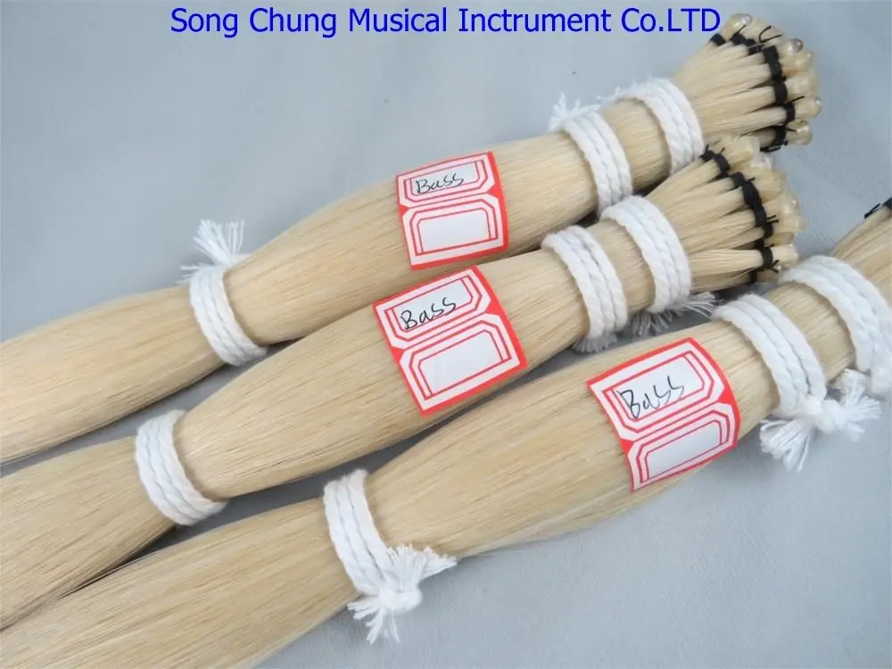 

90 hanks 72cm bass natural bow hair,white horse tail hair