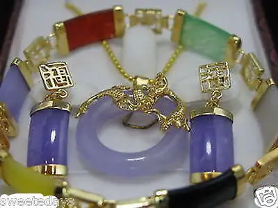 

new Style Hot sale********Charming jade pendant necklace earring bracelet set Fashion Wedding Party Jewellery