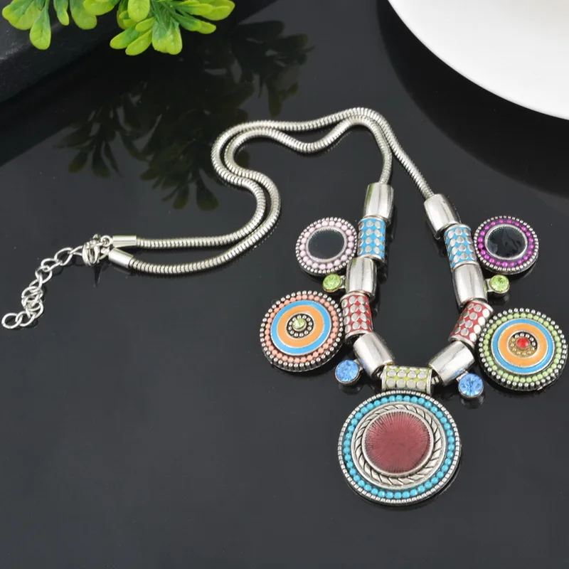 MJARTORIA Ретро Богемия Стиль Сплав инкрустация Макси женское ожерелье бохо