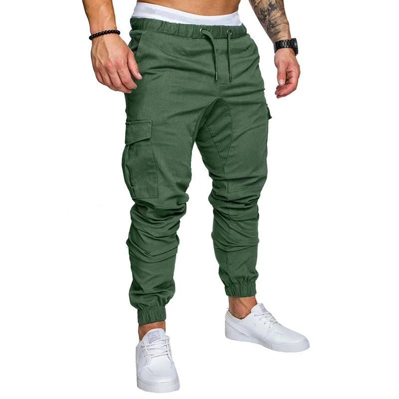 Brand Male New Fashion 2018 Slim Solid Color Pocket Decoration Men Casual Pants Man Trousers Designer Mens Joggers | Мужская одежда