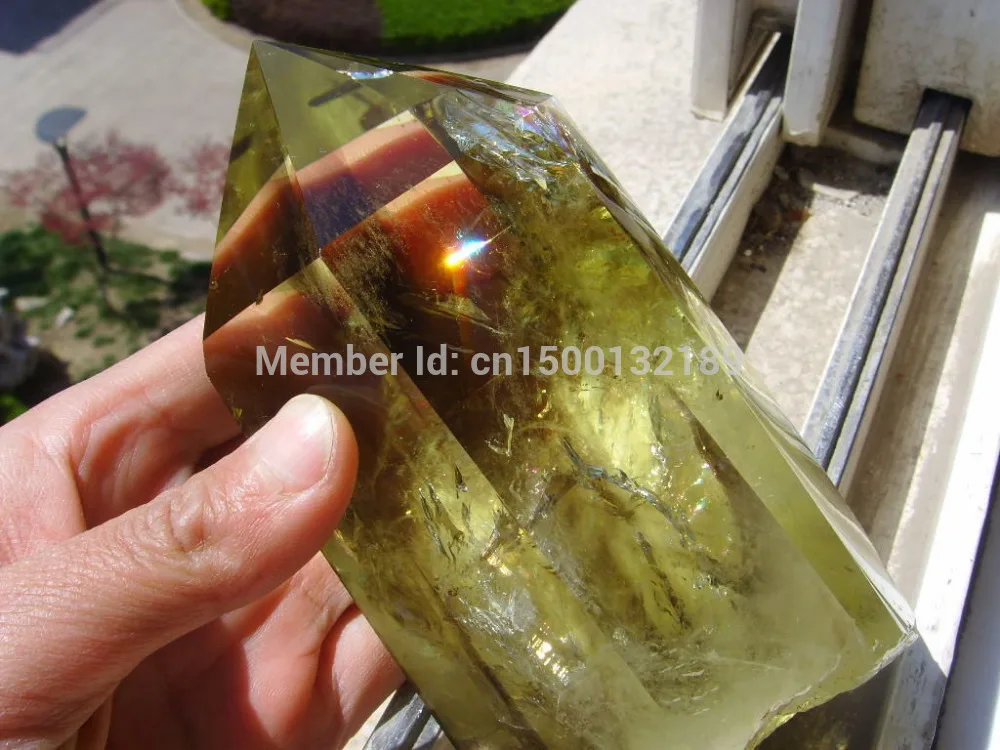 

xd j0035 A+++++ Rainbow! Natural Citrine quartz crystal point healing hj