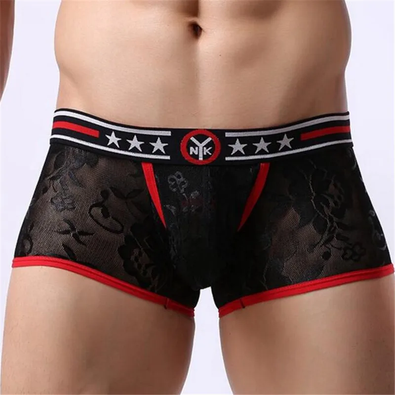 

Sexy Men's Underwear Mesh Boxers Transparent Sexy U Convex Pouch Men Underpants,Men's Underwear
