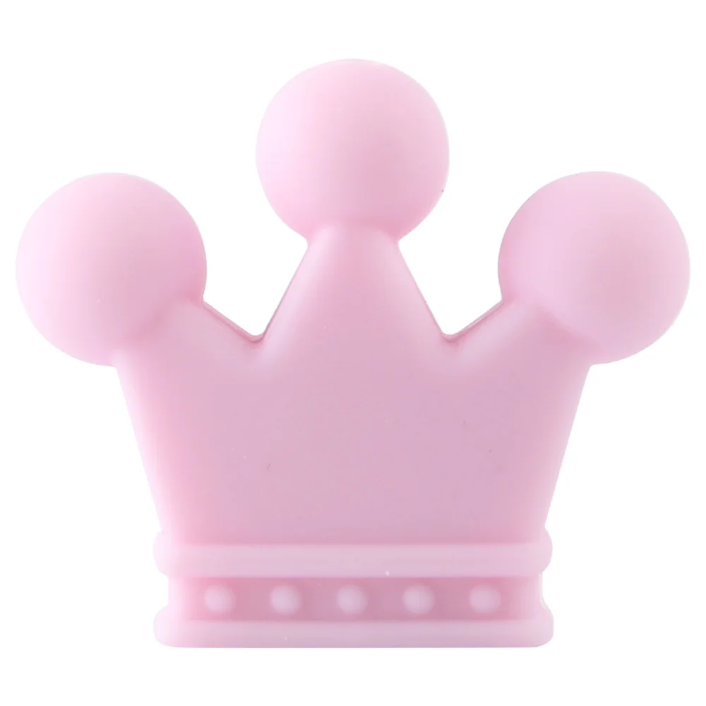 58 Quartz pink Keep&Grow 10pcs Crown Silicone Beads Baby Teething Toys Food Grade Silicone DIY Pacifier Chain Pendant Accessories Baby teethers - Цвет: 58 Quartz pink
