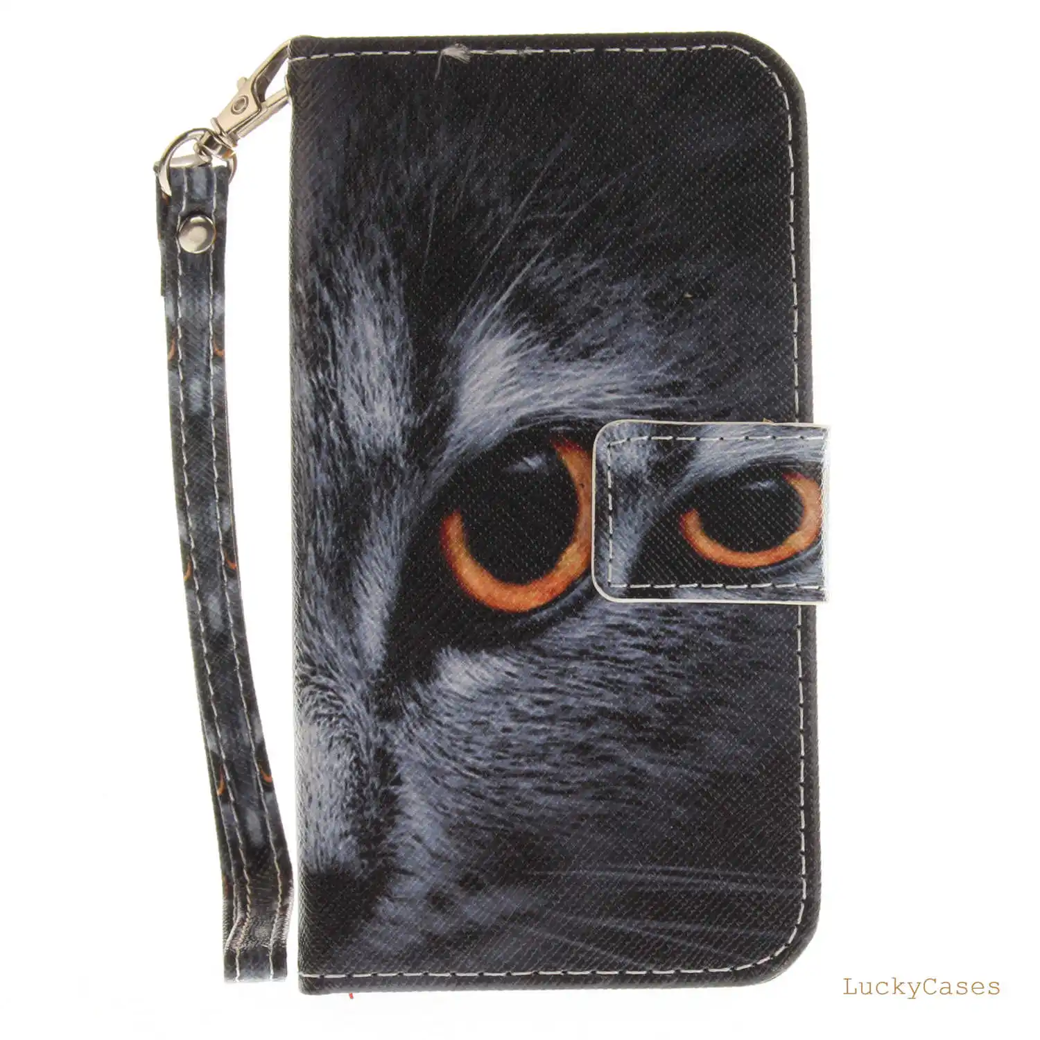 Черная кошка тигр Волк Мопс Leopard обезьяна Магнолия животного Флип Бумажник PU