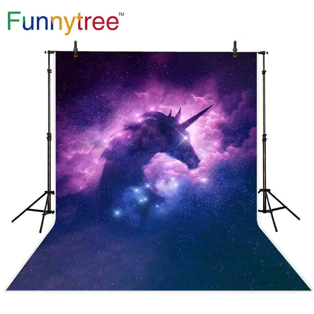Фотофон Funnytree с изображением единорога для вечеринки блестками детей на день
