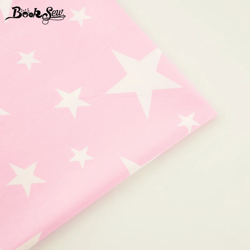 Booksew Текстиль для дома Розовый хлопок саржа Ткань со звездами стежка ткани Жир квартал Постельные