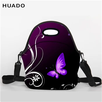 lunch bag Ланч сумка из неопрена бабочка сумка тоут для ланча с плечевым ремнем для женщин дети девочки - Цвет: lunch bag