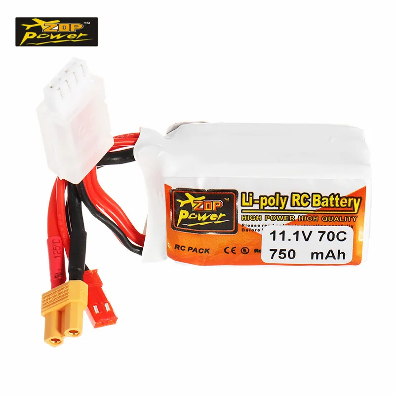 Высокое качество ZOP мощность 11 1 V 750mAh 70C 3S аккумуляторная батарея Lipo JST XT30 разъем