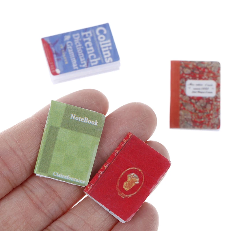 

Миниатюрная модель кукольного домика, 4 шт., 1/12, аксессуары, мини-книга, бумажный блокнот, детские игрушки, подарки на день рождения, аксессуа...