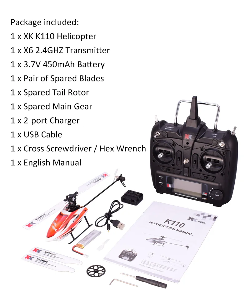 Wltoys XK K110 6CH 3D 6G система бесщеточный двигатель вертолет с передатчиком совместим с FUTABA S-FHSS детские игрушки
