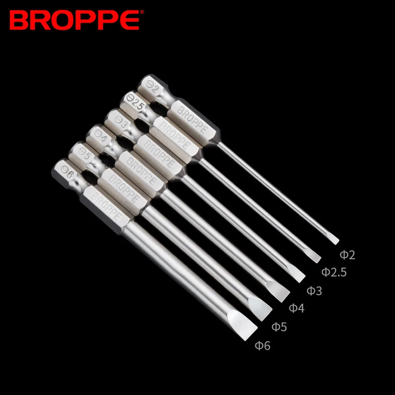 BROPPE 2 0-6 0 мм магнитный плоский наконечник с прорезью Отвертки Набор 1/4 &quotДрайвер