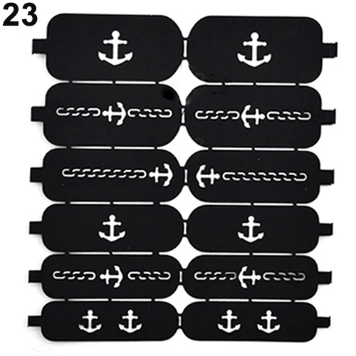 Мода Nail Art Шаблон Наклейки Многоразовые Штамп Трафарет Руководство Маникюр DIY Kit