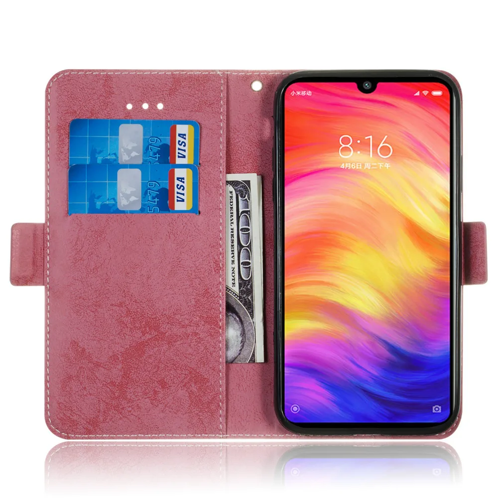 Роскошный чехол-книжка для REDMI NOTE 7 с металлическим узором кожаный держатель