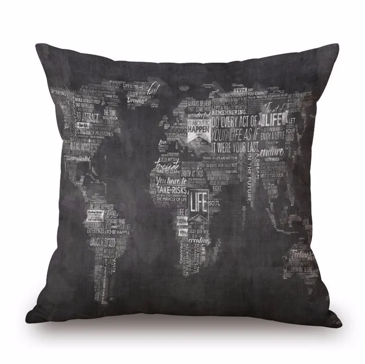 Домашний декор кровати красочная карта ручная Автомобильная подушка для дивана