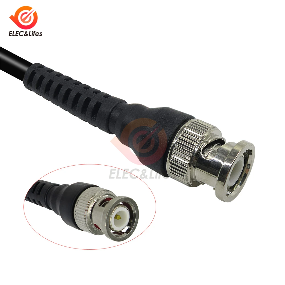 1Set BNC Male Plug to Dual Alligator Clip Oscilloscope Test Probe Lead Cable 1M Multifunction Combination Test Cable Wire