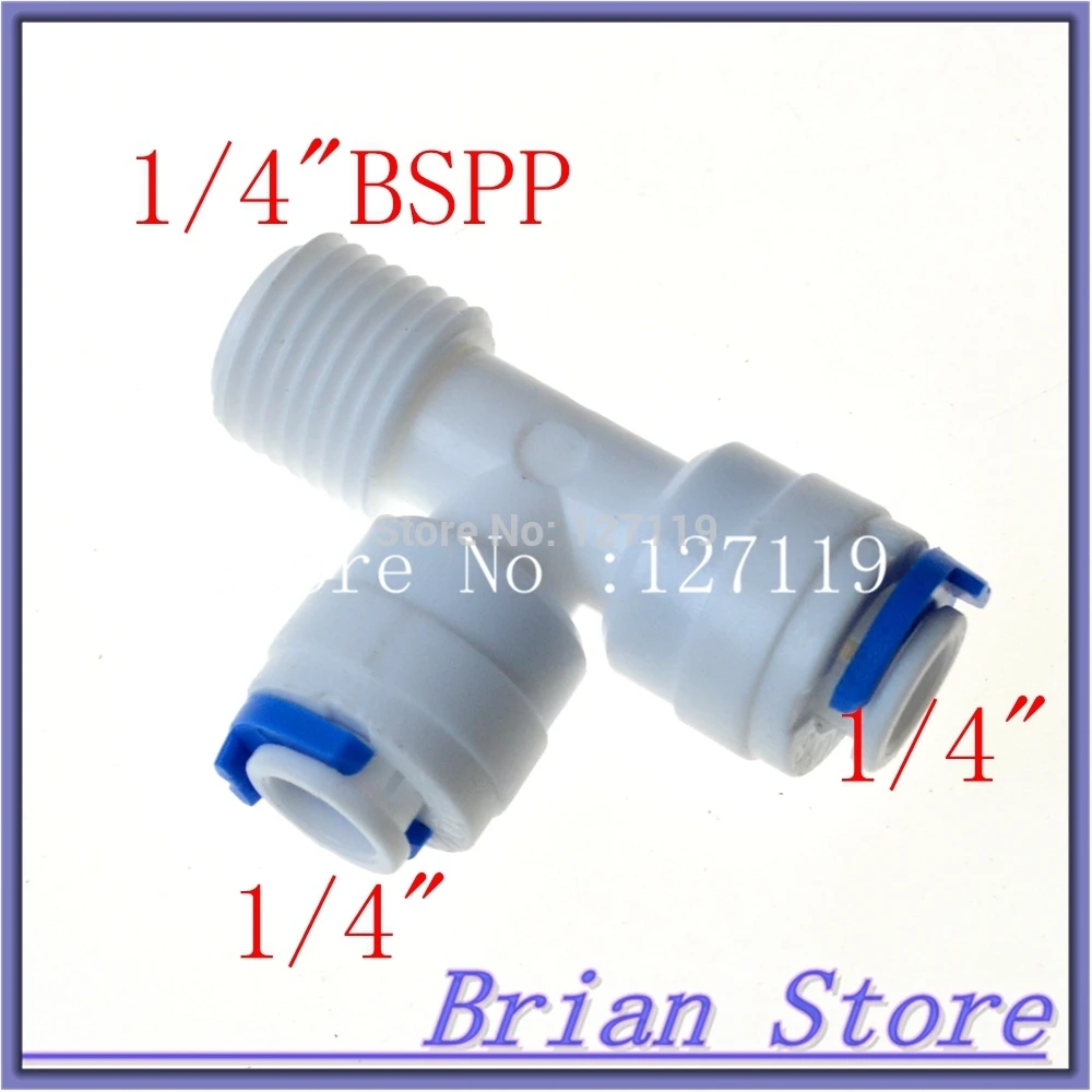 

1/4" male 1/4" tube OD Hose Type T qucik connection RO Water Connector Fittings joint Reverse Osmosis Aquarium System