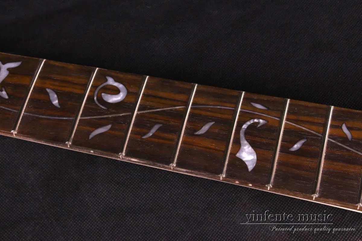 Electric bass guitar neck paddle 24 fret 34 inch Fretboard Vine inlay luthier | Спорт и развлечения