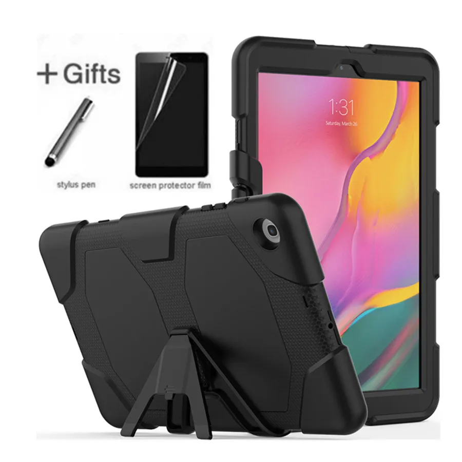 For Samsung Galaxy Tab A 10.1 T510 T515 SM-T510 Tablet Shockproof Hard case Military Heavy Duty Silicone Rugged Stand Cover