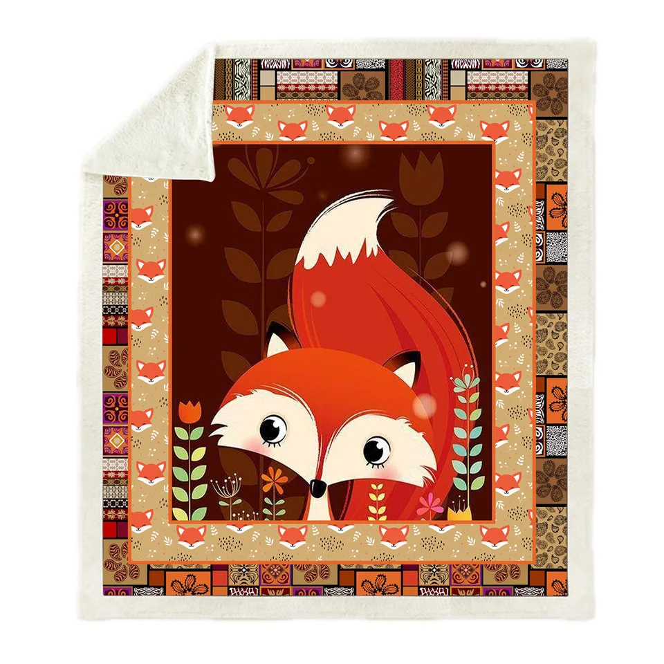

SOFTBATFY Rabbit Pig Fox Throw Blanket Sofa Bedding Blankets Drop Ship