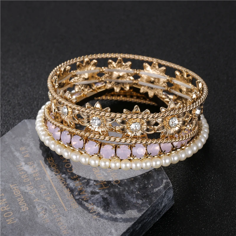 5 шт./компл. жемчужные бусины золотого цвета розовый кристалл Кристальные цветы