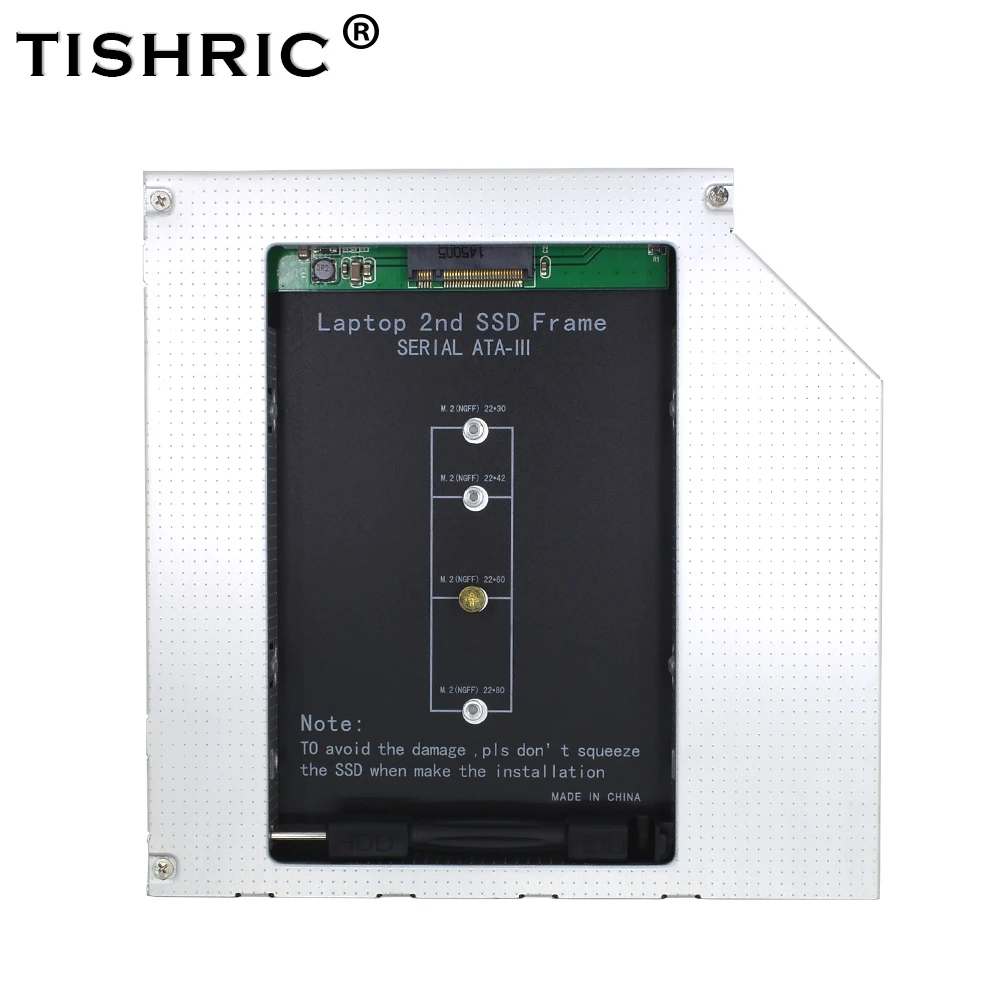 Адаптер TISHRIC для жесткого диска DVD HDD 2 5 чехол ноутбука m.2 M2 NGFF SSD 2nd Caddy 12 7 мм SATA 3 0