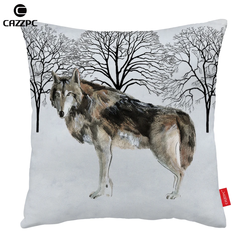 Зимний лес кролик Лось лиса волк печати чехол для декоративной подушки Чехлы