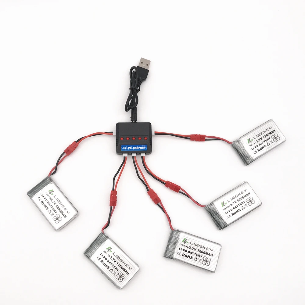 

3.7V 1200mAh Lipo Battery For Syma X5uw x5uc x5hw x5hc RC Quadcopter Upgrade Capacity 3.7 V 1200 mAh Battery With 5 in 1 Charger