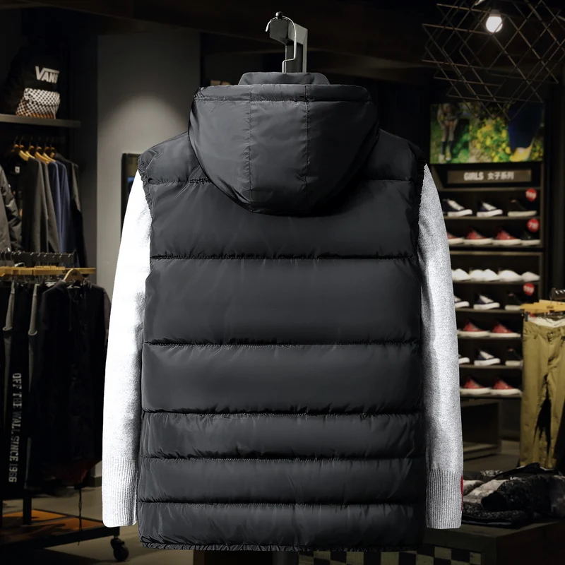 6XL 8XL 10XL модный жилет с капюшоном мужской утепленный хлопковой подкладкой мужская