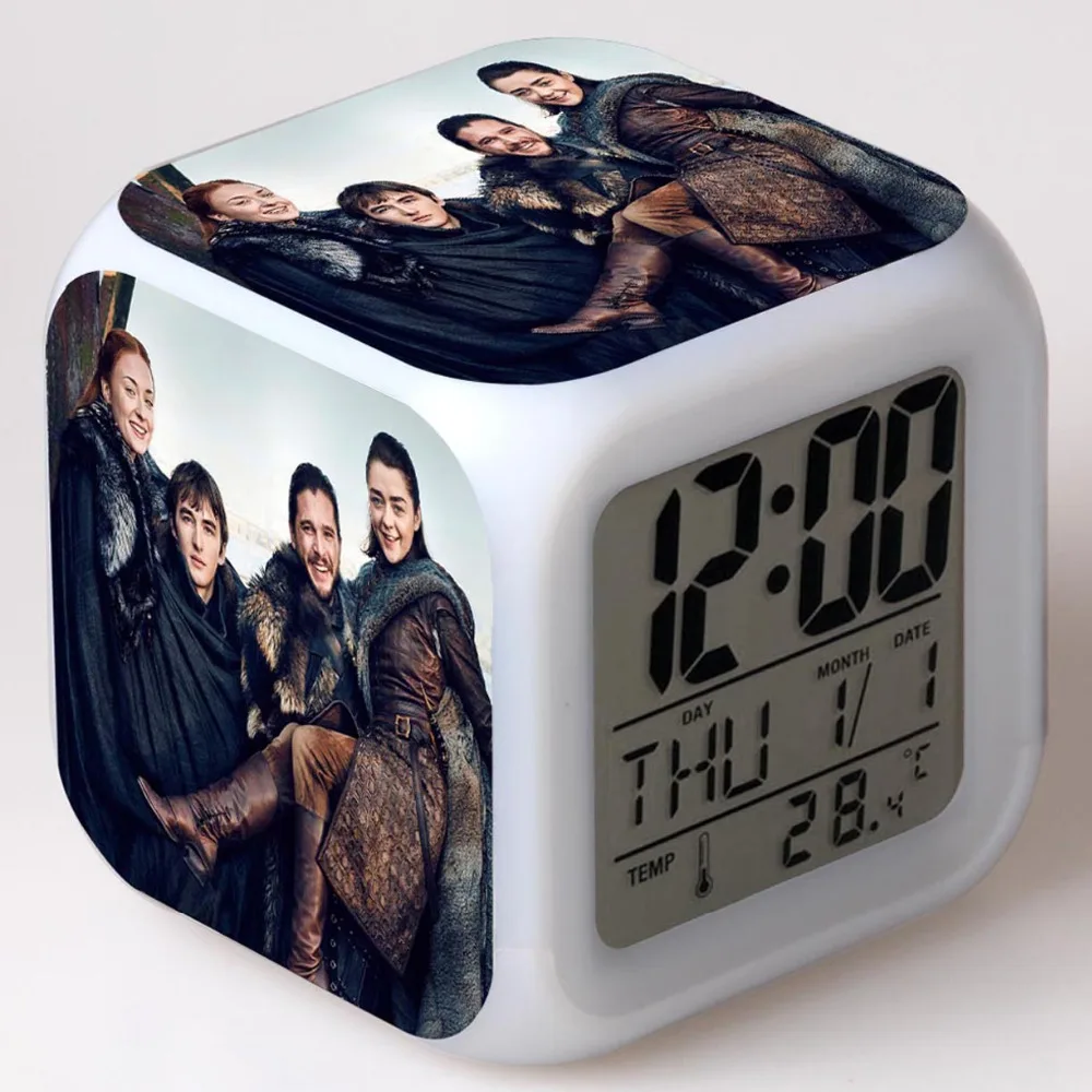Новинка 2017 HBO Movie Gamen of Thrones 7 будильников светодиодная лампа видов цветов аниме