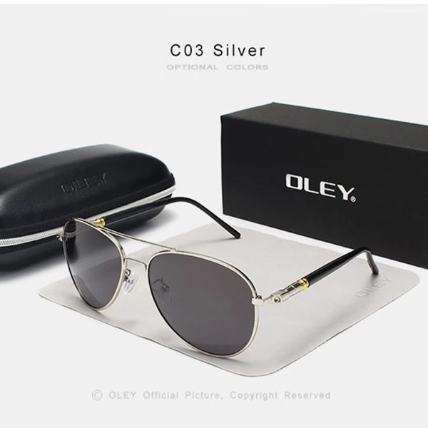 Y1209 C3BOX OLEY, брендовые, классические, поляризационные солнцезащитные очки для пилота, модные, Ретро стиль, мужские, бизнес очки, пляжные, с защитой от ультрафиолета, унисекс, очки Y1209 - Цвет линз: Y1209 C3BOX