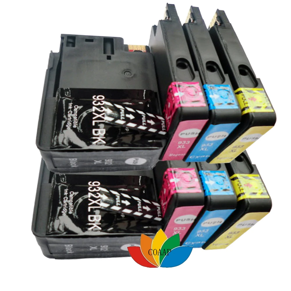8x чернильные картриджи для совместимого принтера HP 932 933 XL OfficeJet 6100 6600 6700 7110 7510 7610