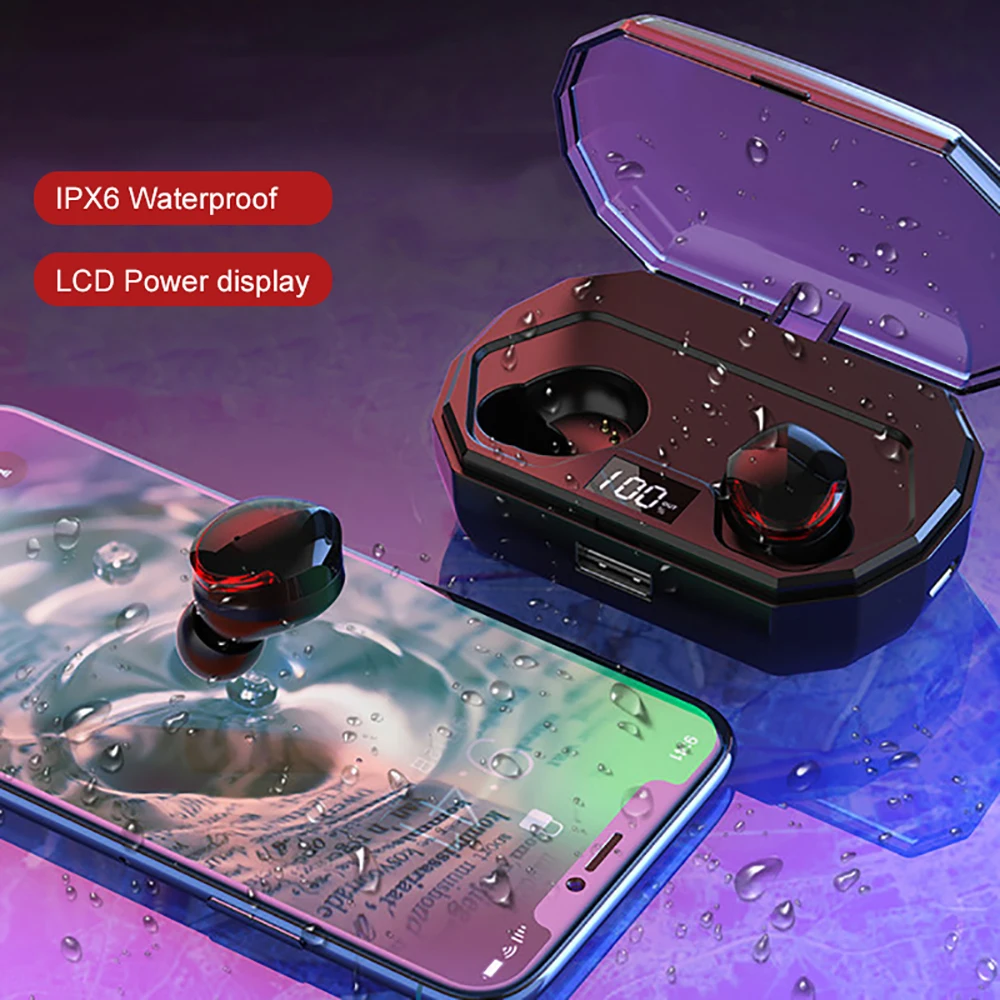 Mpow SY417 Bluetooth 5,0 TWS наушники настоящие беспроводные стерео наушники IPX6 водонепроницаемые наушники с зарядным устройством 2000 мАч для Xiaomi