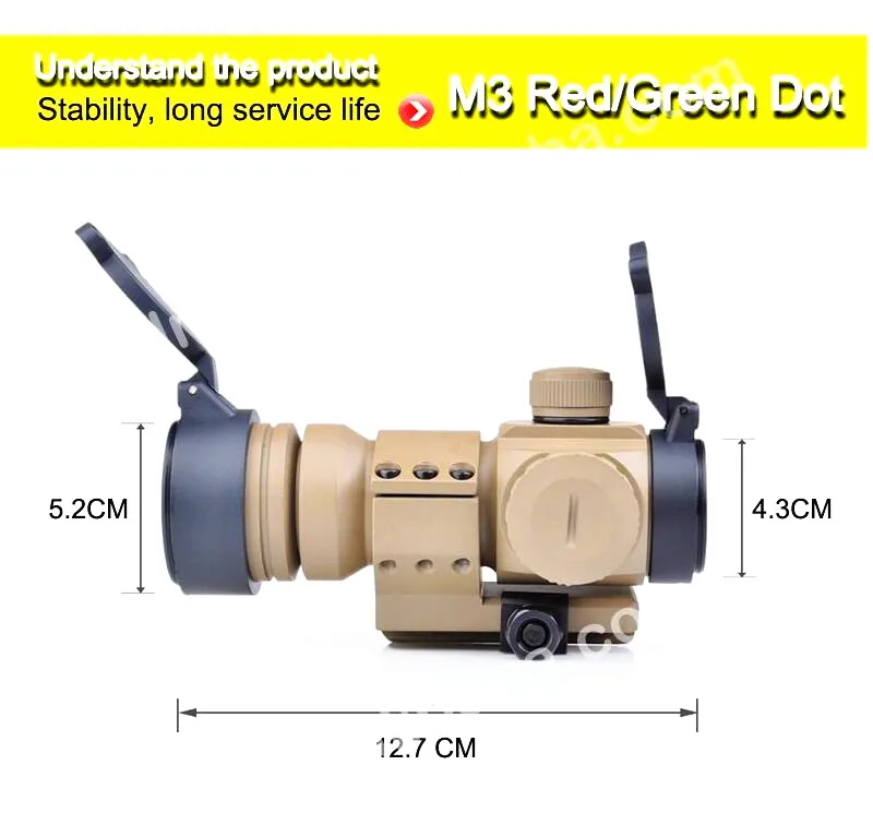 SEIGNEER тактическая страйкбольная винтовка M3Red/Green Dot с l-образным креплением для стрельбы охотничье ружье-винтовка для 20 мм рельса RIS