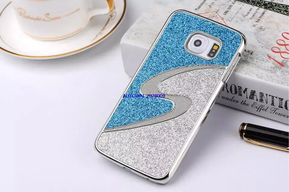 Чехол для чехол Samsung Galaxy S6 Edge Двойной Цвет Хромированный S Линия Блеск Жесткий