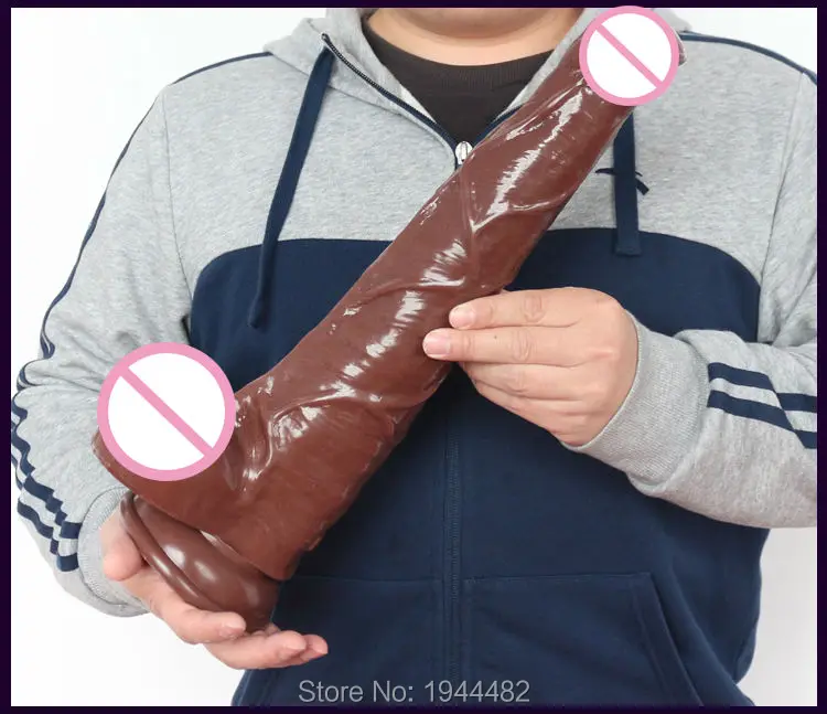 Супер яркий большой наконечник (42*8 см) силиконовый искусственный пенис для