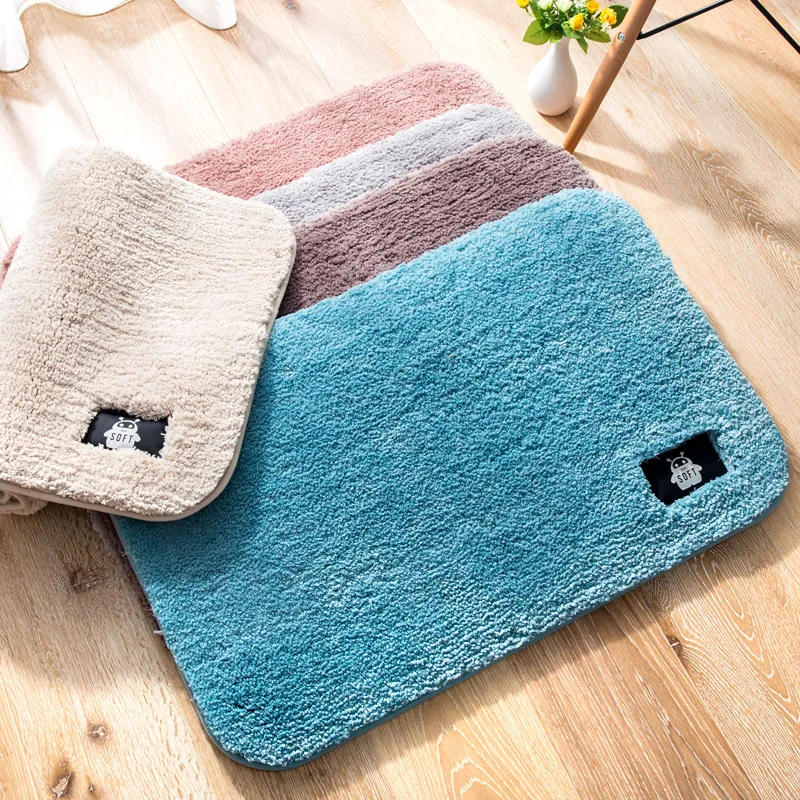 

Non-Slip Back Soft Rug Mat Pure Bathroom Living Room Super Wool Skin Friendly Soft Carpet Pure 5 Colors Indoor Modern Home Rug