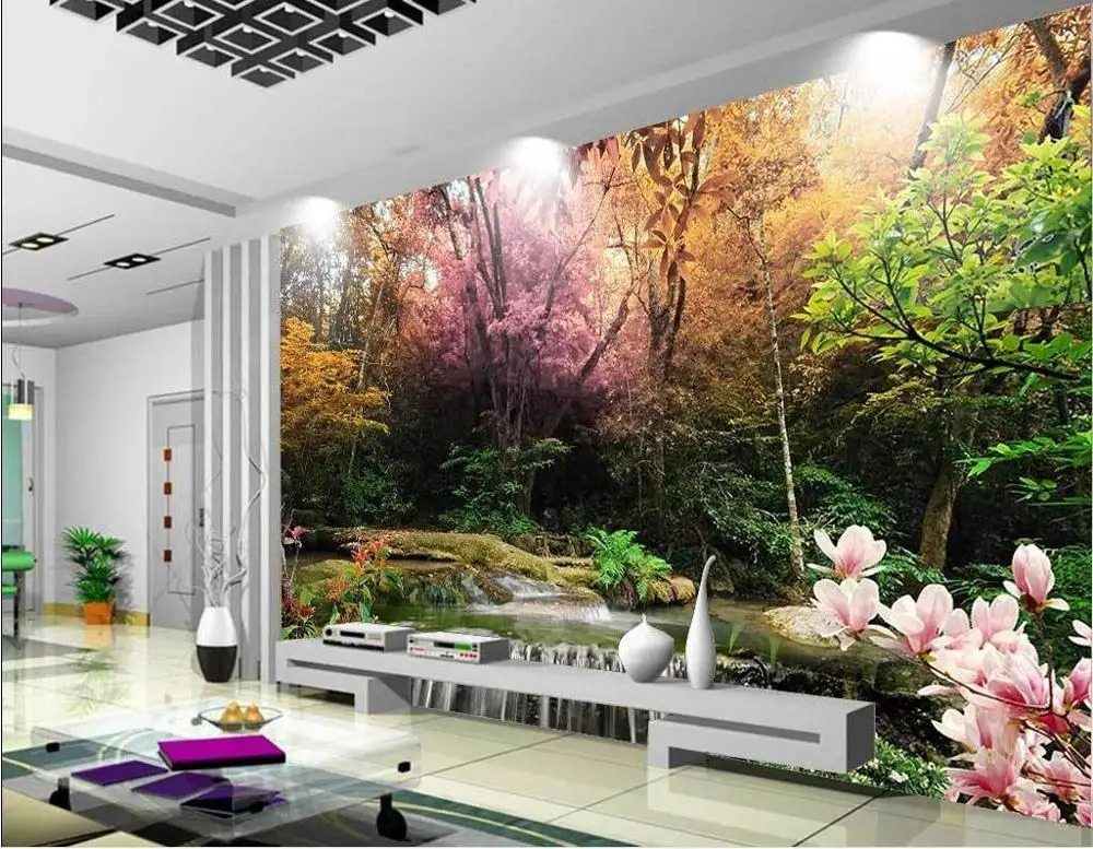 

customize photo wallpaper for home walls Green forest Living room bedroom wall paper tv wallpapers for kids on the wall