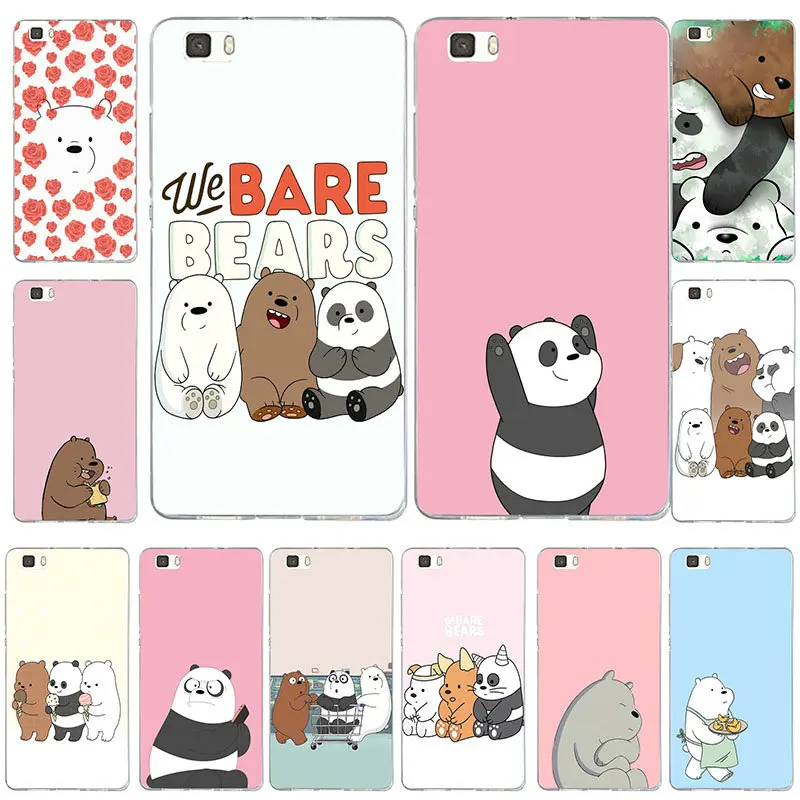 Мягкие ТПУ чехлы для телефонов Huawei P8 P9 P10 P20 Mate 10 Pro Y5 Y6 II Y7 Honor 6X 7X 9 Lite Ice We Bare Bear Fighting