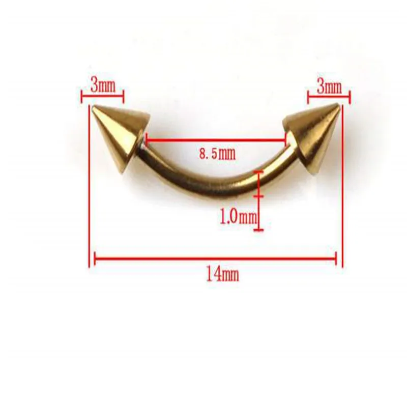 5x острие из нержавеющей стали изогнутая бровь в форме штанги кольца бар Козелка