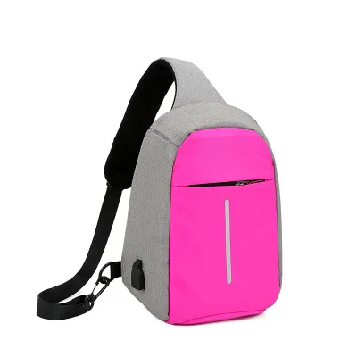 Pink MARKROYAL новая Противоугонная нагрудная сумка Мужская модная трендовая сумка через плечо с usb зарядкой женская сумка Простая Дорожная посылка - Цвет: Pink