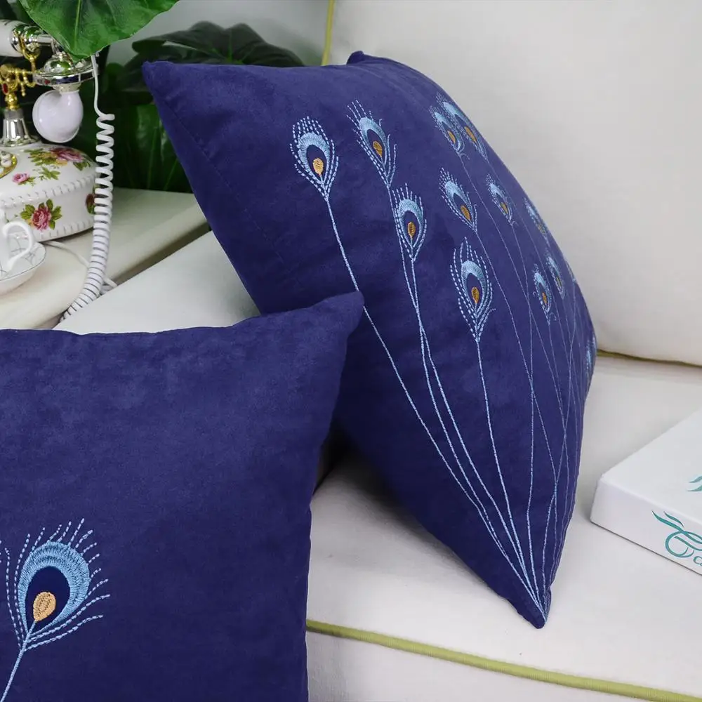 CaliTime упаковка из 2 супермягких наволочек для дивана кровати декора перьев