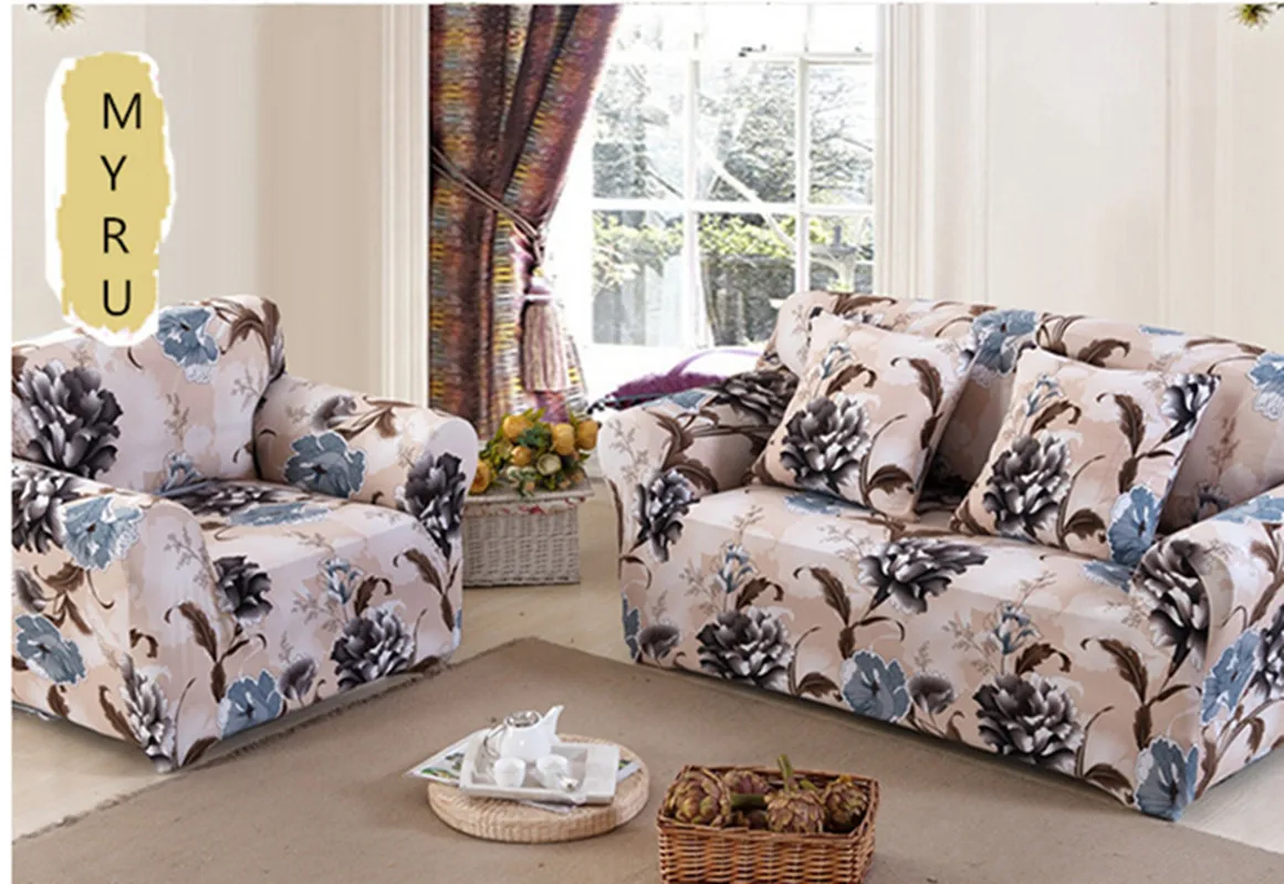 

Europe Flower Sofa Slipcovers Tight Wrap All-inclusive Slip-resistant Elastic Cubre Sofa Towel Corner Sofa Cover Couch Cover