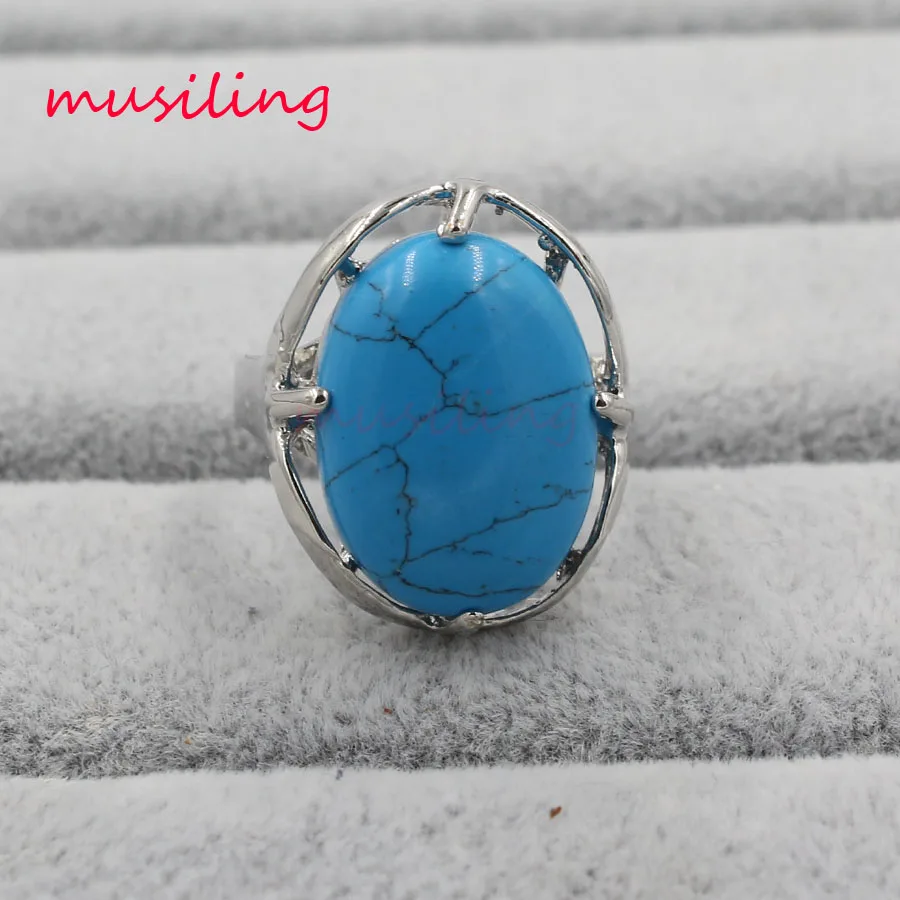 Натуральный овальный камень регулируемое кольцо для женщин и мужчин кольца