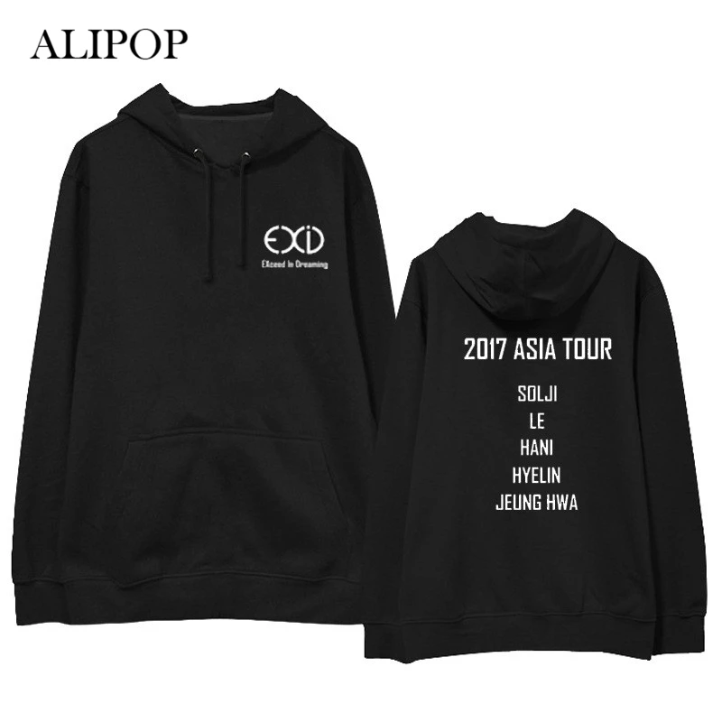 Толстовка с капюшоном K Pop Kpop EXID 2017 хлопковая толстовка в стиле хип хоп пуловер